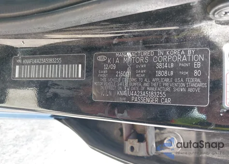 2010 Kia Forte Ex из США, поврежденный, VIN KNAFU4A23A5183255